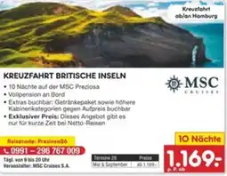 Netto Marken-Discount Kreuzfahrt britische inseln MSC Angebot