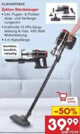 Netto Marken-Discount CLEANmaxx Zyklon-Staubsauger Angebot