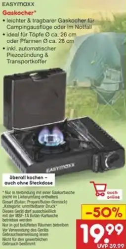 Netto Marken-Discount EASYMAXX Gaskocher Angebot