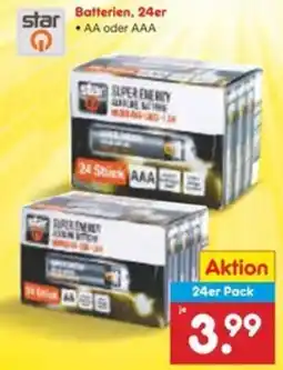 Netto Marken-Discount star Batterien, 24er AA oder AAA Angebot