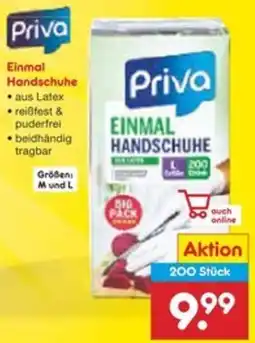 Netto Marken-Discount Priva Einmal Handschuhe Angebot