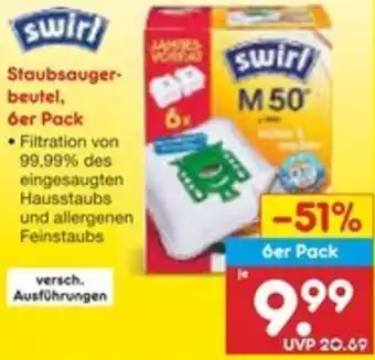 Netto Marken-Discount Swirl Staubsauger- beutel, 6er Pack Angebot