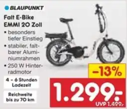 Netto Marken-Discount BLAUPUNKT Falt E-Bike EMMI 20 Zoll Angebot