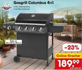 Netto Marken-Discount EL FUEGO Gasgrill Columbus 4+1 Angebot