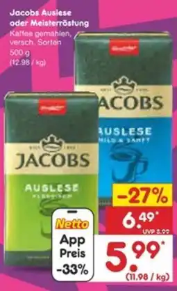 Netto Marken-Discount Jacobs Auslese oder Meisterröstung Angebot