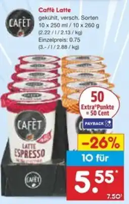 Netto Marken-Discount CAFÈT Caffè Latte Angebot