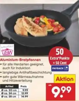 Netto Marken-Discount GSW Aluminium-Bratpfannen Angebot