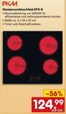 Netto Marken-Discount PKM Glaskeramikkochfeld KF4 G Angebot