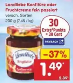 Netto Marken-Discount Landliebe Konfitüre oder Fruchtcreme fein passiert Angebot