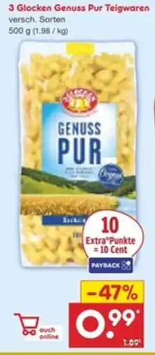 Netto Marken-Discount 3 Glocken Genuss Pur Teigwaren Angebot