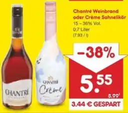 Netto Marken-Discount Chantre Weinbrand oder Crème Sahnelikör Angebot