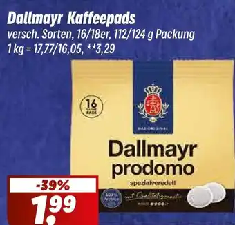 Simmel Dallmayr Kaffeepads Angebot