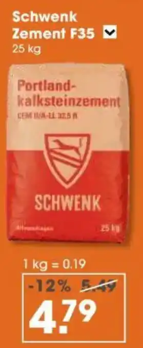 V Baumarkt Schwenk Zement F35 Angebot