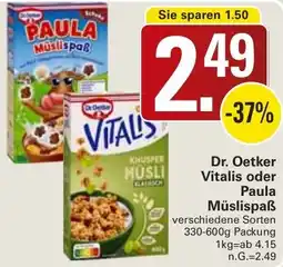WEZ Dr. Oetker Vitalis oder Paula Müslispaẞ Angebot