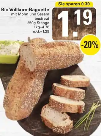 WEZ Bio Vollkorn-Baguette Angebot