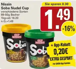 WEZ Nissin Soba Nudel Cup Angebot