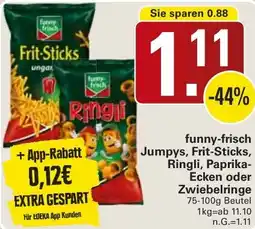 WEZ funny-frisch Jumpys, Frit-Sticks, Ringli, Paprika Ecken oder Zwiebelringe Angebot