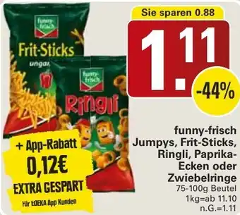 WEZ funny-frisch Jumpys, Frit-Sticks, Ringli, Paprika Ecken oder Zwiebelringe Angebot