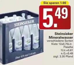WEZ Steinsieker Mineralwasser Angebot