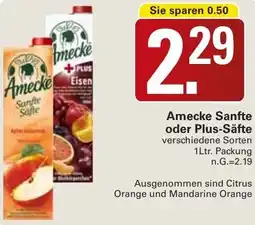 WEZ Amecke Sanfte oder Plus-Säfte Angebot