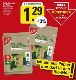 WEZ Gut & Günstig Bio-Müll Papierbeutel Angebot