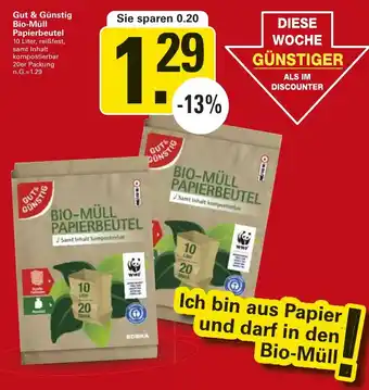 WEZ Gut & Günstig Bio-Müll Papierbeutel Angebot