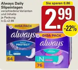 WEZ Always Daily Slipeinlagen Angebot