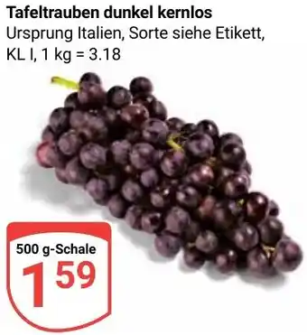 Globus Tafeltrauben dunkel kernlos Angebot