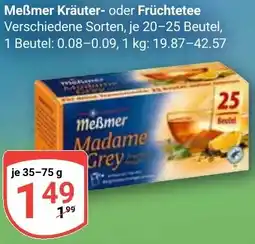 Globus Meẞmer Kräuter- oder Früchtetee Angebot