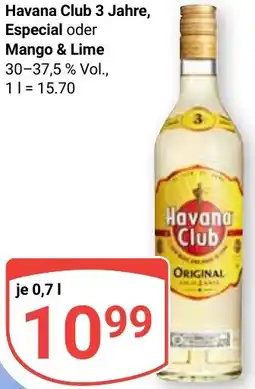 Globus Havana Club 3 Jahre, Especial oder Mango & Lime Angebot