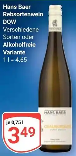 Globus Hans Baer Rebsortenwein DQW Angebot