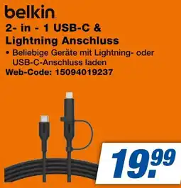 expert Techno Land belkin 2-in-1 USB-C & Lightning Anschluss Angebot