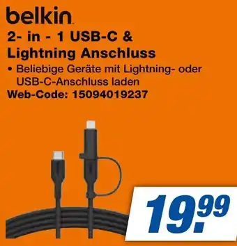 expert Techno Land belkin 2-in-1 USB-C & Lightning Anschluss Angebot