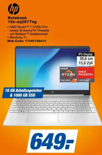 expert Techno Land hp Notebook 15s-eq2677ng Angebot