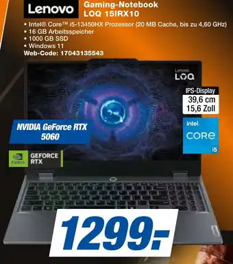 expert Techno Land Lenovo Gaming-Notebook LOQ 15IRX10 Angebot