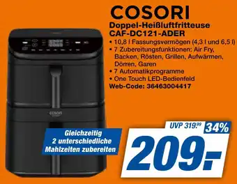 expert Techno Land COSORI Doppel-Heißluftfritteuse CAF-DC121-ADER Angebot