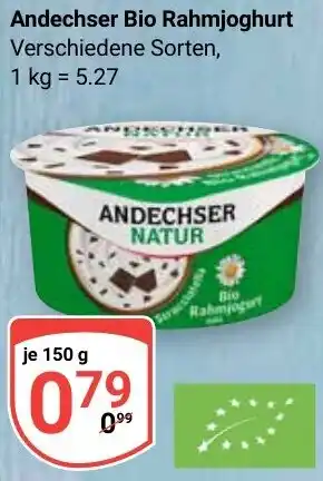 Globus Andechser Bio Rahmjoghurt Angebot