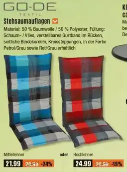 V Baumarkt GO-DE TEXTIL Stehsaumauflagen Angebot