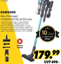 MEDIMAX SAMSUNG Akku-Stielsauger VS15A6031R1/EG Jet 60 turbo Angebot