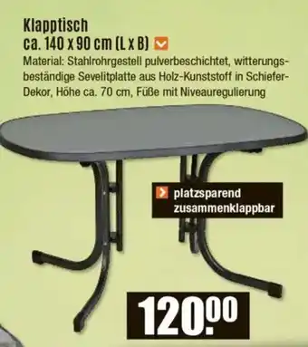 V Baumarkt Klapptisch Angebot