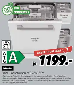MEDIMAX Miele Einbau-Geschirrspüler G 7260 SCVi Angebot