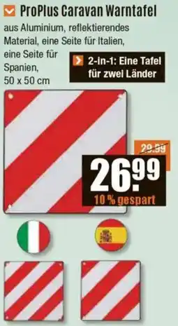 V Baumarkt ProPlus Caravan Warntafel Angebot