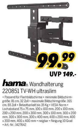 MEDIMAX hama Wandhalterung 220851 TV-WH ultraslim Angebot
