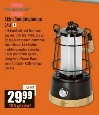 V Baumarkt brennenstuhl Akku Campinglampe CAL1 Angebot