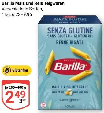 Globus Barilla Mais und Reis Teigwaren Angebot