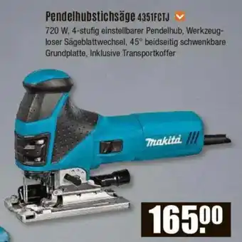 V Baumarkt Makita Pendelhubstichsäge 4351FCTJ Angebot