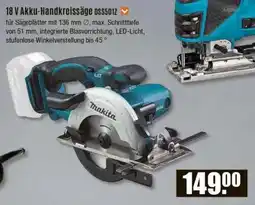 V Baumarkt Makita 18 V Akku-Handkreissäge DSS501Z Angebot