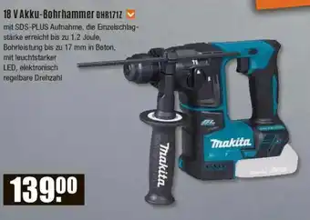 V Baumarkt Makita 18 V Akku-Bohrhammer DHR171Z Angebot