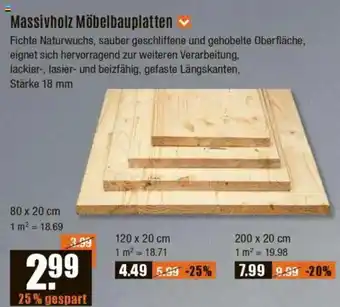 V Baumarkt Massivholz Möbelbauplatten Angebot