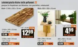 V Baumarkt Leimholzplatte Kiefer Antik geflammt Angebot
